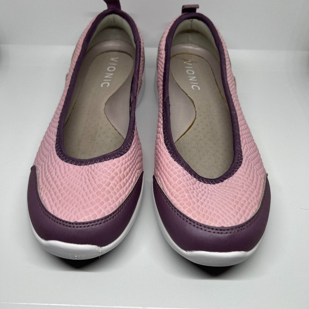 Vionic Women's Pink and Purple Slip-On Shoes Size 8 Wide